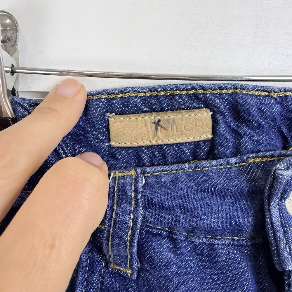 Pilcro Wide-Leg Flare Jeans in Dark Blue Denim - Picture 6 of 16